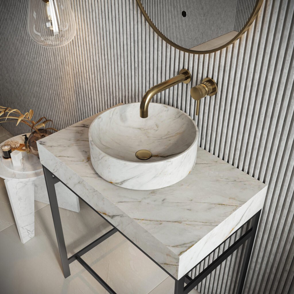 Sanctuary 350mm Marble Round Countertop Basin