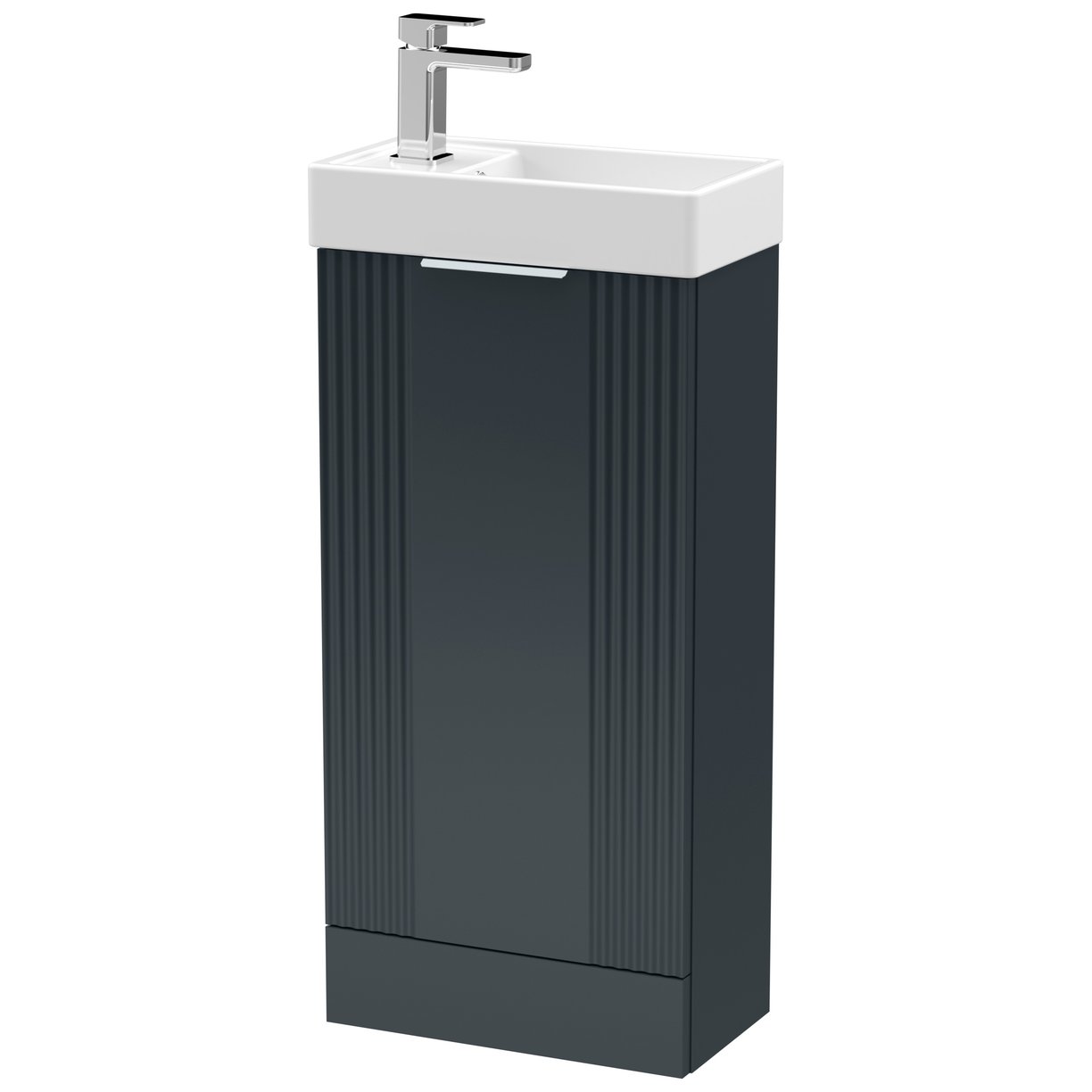Deco Compact 400mm Floor Standing 1-Door Vanity Unit & Ceramic Basin