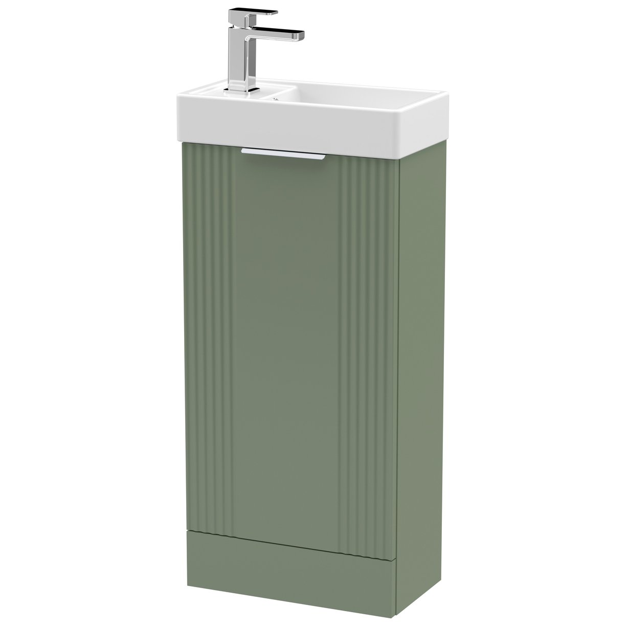Deco Compact 400mm Floor Standing 1-Door Vanity Unit & Ceramic Basin