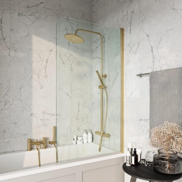 800 x 1400mm Radius Edge Bath Screen