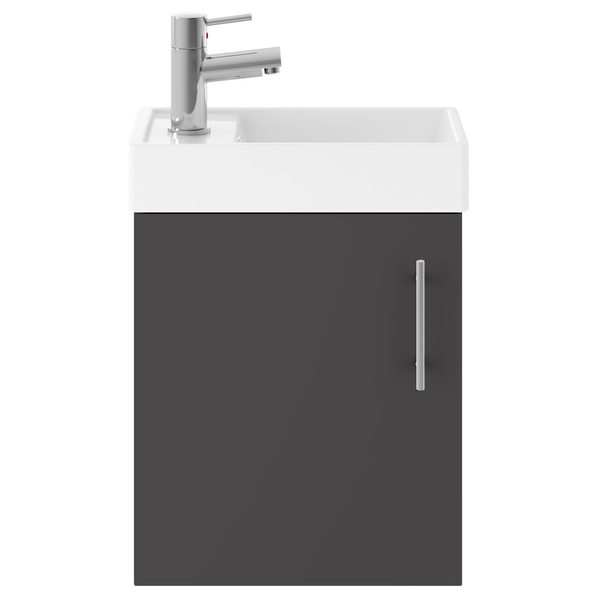 Vault 400mm Wall Hung 1-Door Vanity Unit & Ceramic Basin