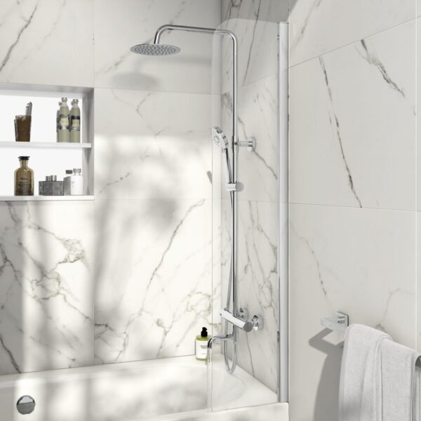 Fixed Radius Edge Bath Screen 1400 x 300mm