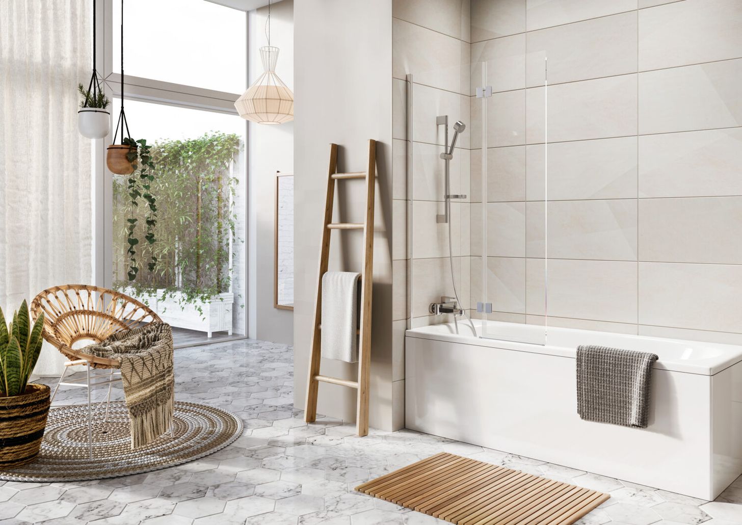 Thalia Inward Opening Bath Screen 900 x 1500mm