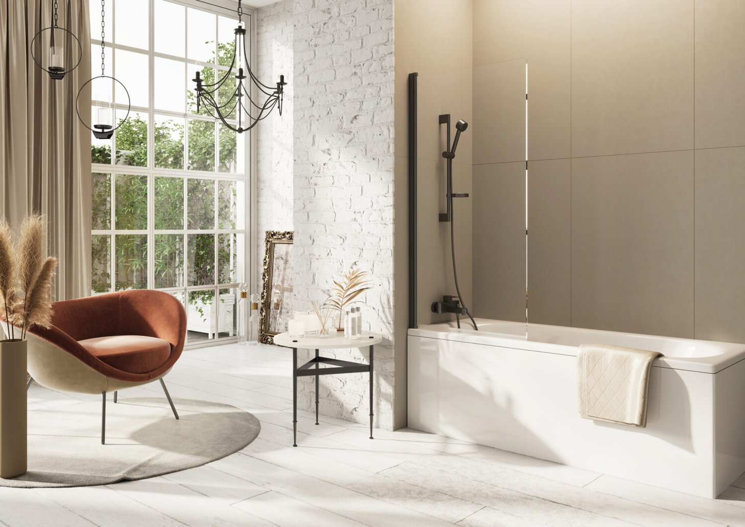 Thalia Single Panel Bath Screen 800 x 1500mm