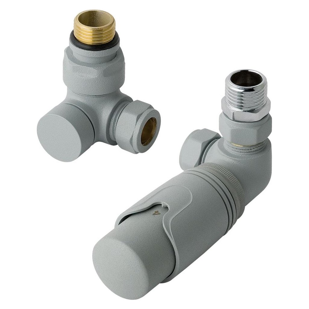 15mm Corner Thermostatic Radiator Valve & Lockshield Valve