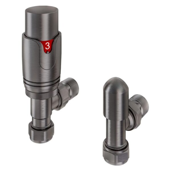 15mm Angled Thermostatic Radiator Valve and Lockshield Valve