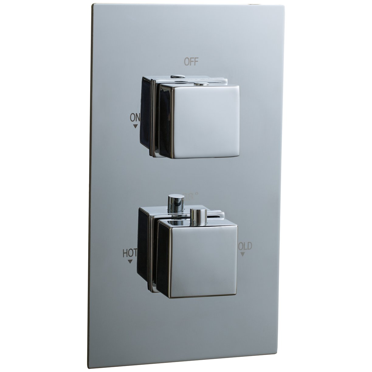 Oban Single Flow Concealed Shower Valve with Rectangle Faceplate & Square Handles
