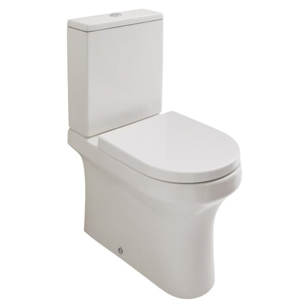 Skara Rimless Back to Wall Close Coupled Pan, Cistern & Soft Close Seat