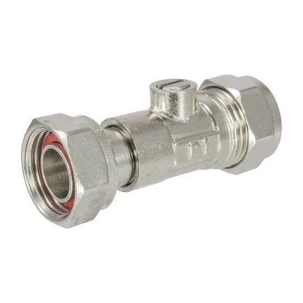 15mm x ½" Straight Service Valve Chrome Plated