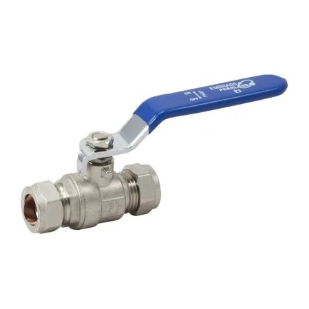 22mm Lever Ball Valve - Blue Handle
