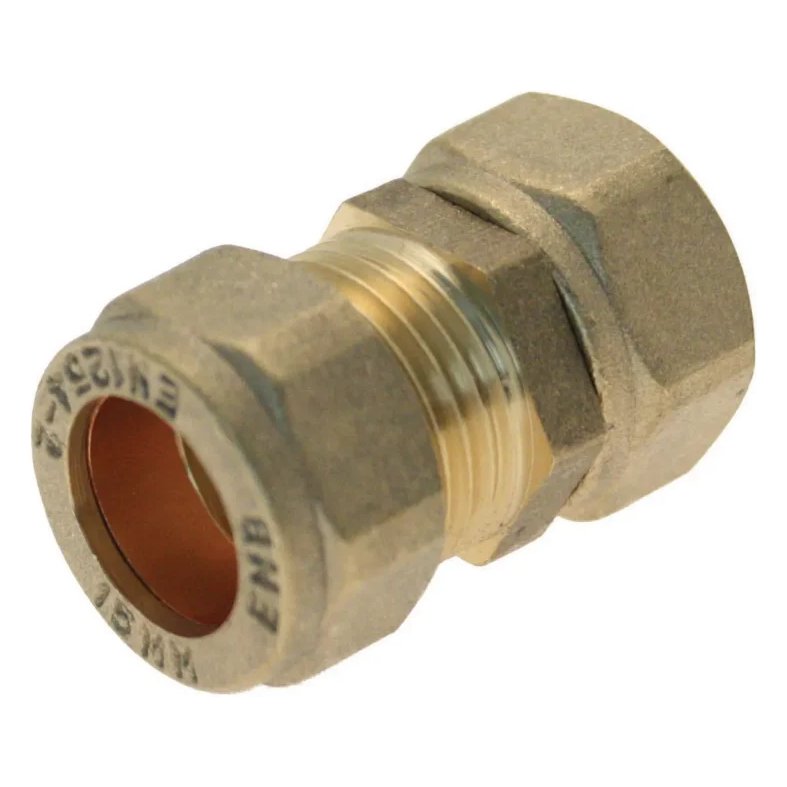 15mm x ¾" Heavy Pattern Compression Straight Tap Connector