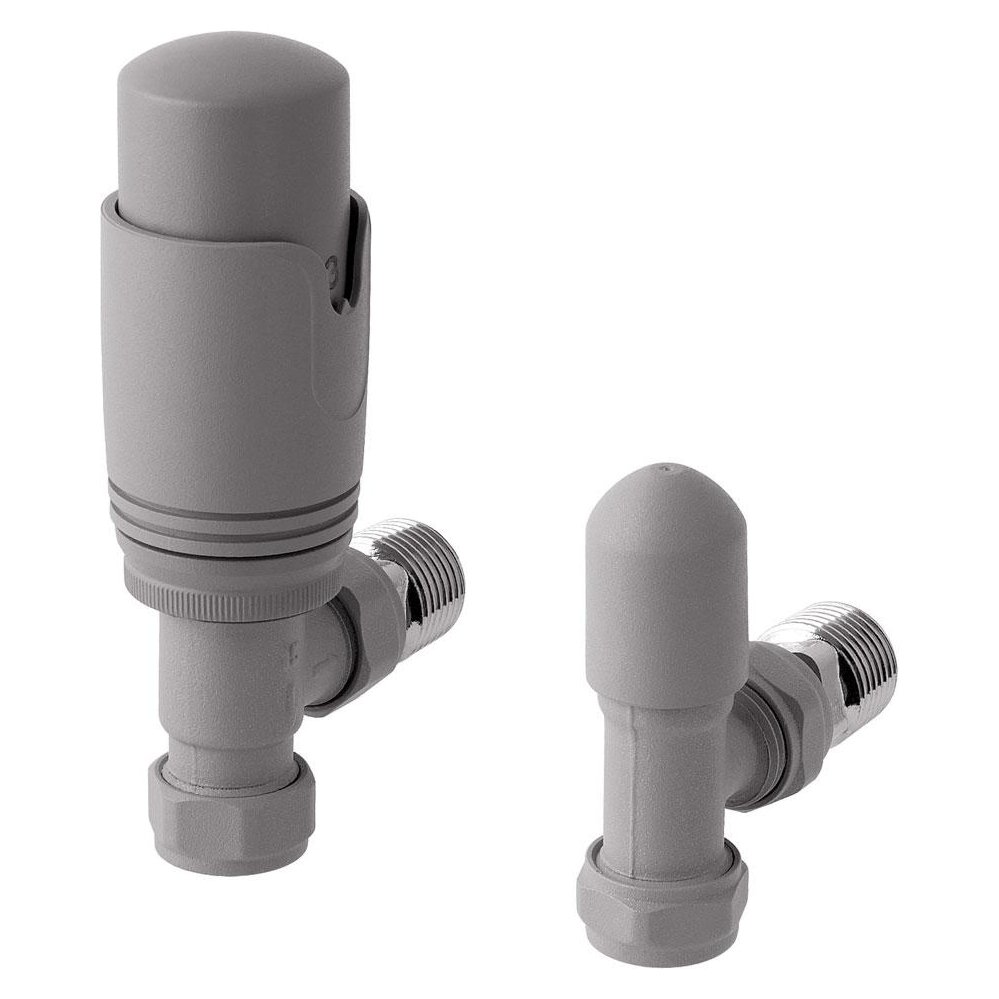 15mm Angled Thermostatic Radiator Valve and Lockshield Valve