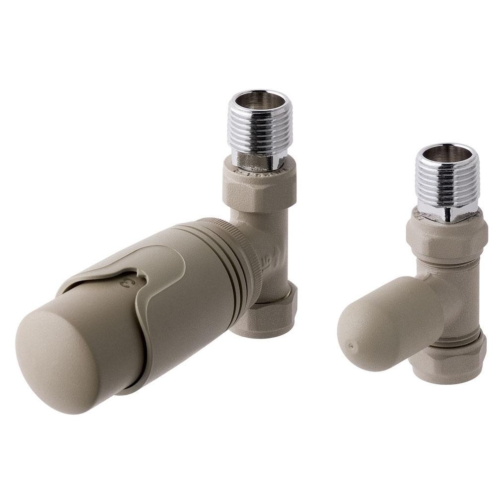 15mm Straight Thermostatic Radiator Valve and Lockshield Valve