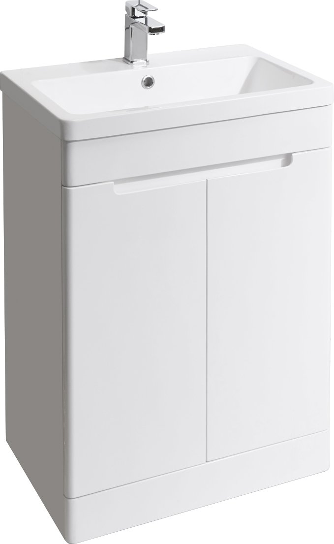 Selkirk 600 Floor Standing 2-Door Vanity Unit with Ceramic Basin