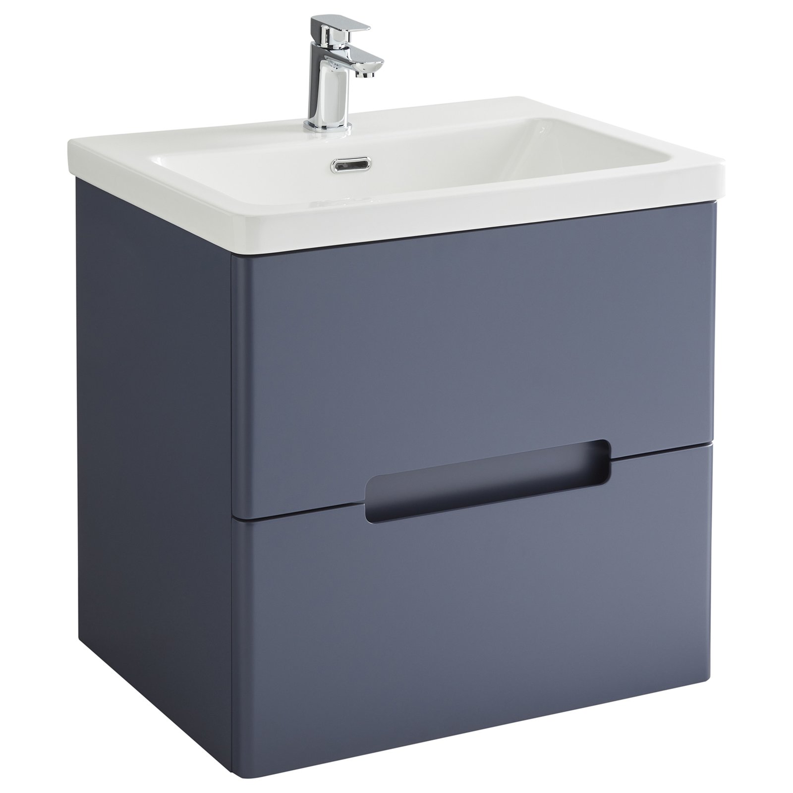 Selkirk 600 Wall Hung 2-Drawer Vanity Unit with Ceramic Basin