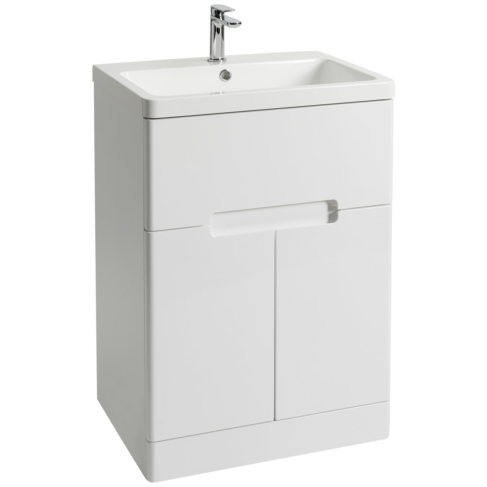 Selkirk 600 Floor Standing 1-Drawer 2-Door Vanity Unit with Ceramic Basin