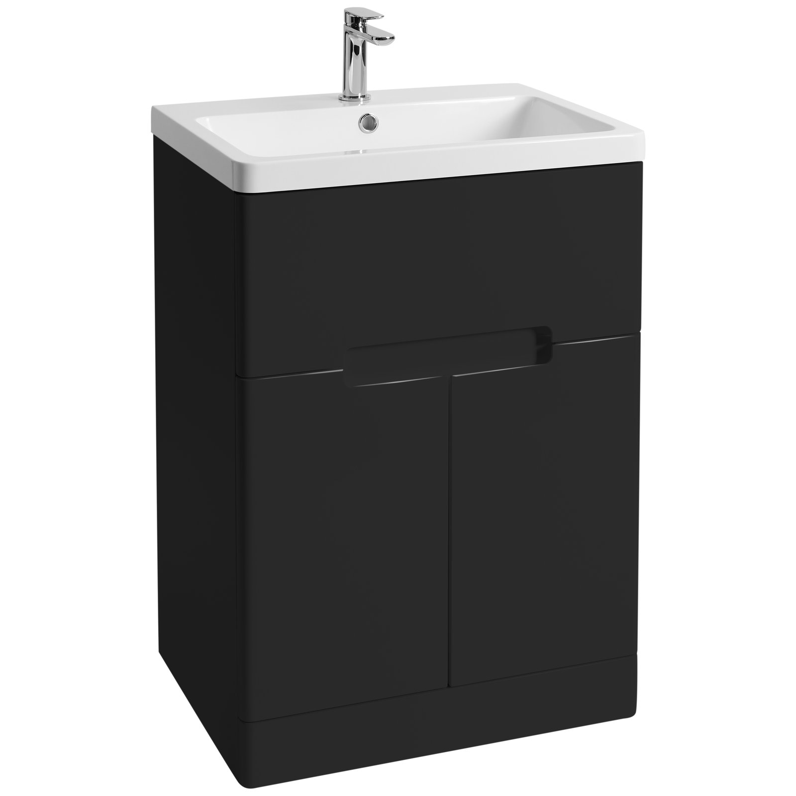 Selkirk 600 Floor Standing 1-Drawer 2-Door Vanity Unit with Ceramic Basin