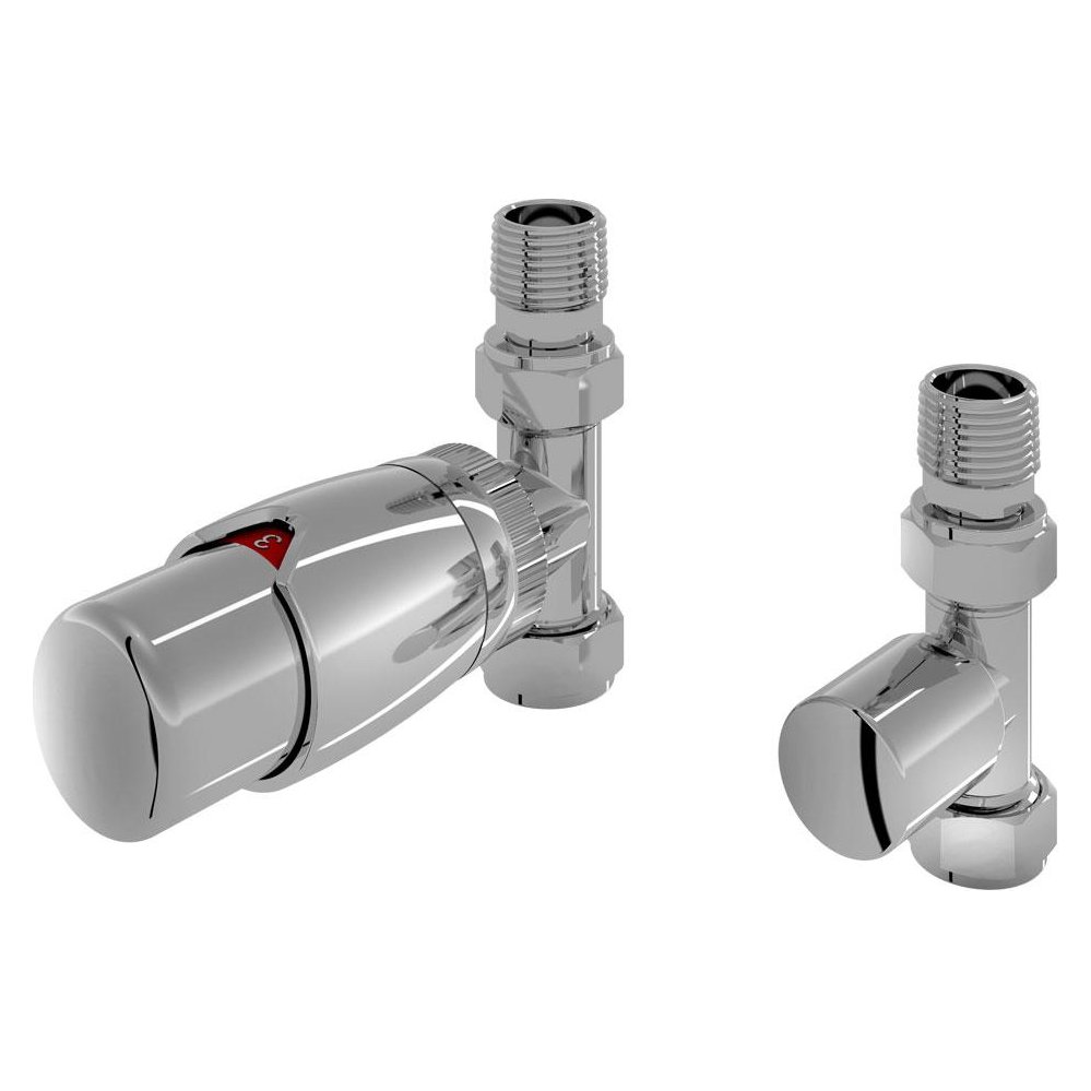 15mm Straight Designer Thermostatic Radiator Valve with Lockshield