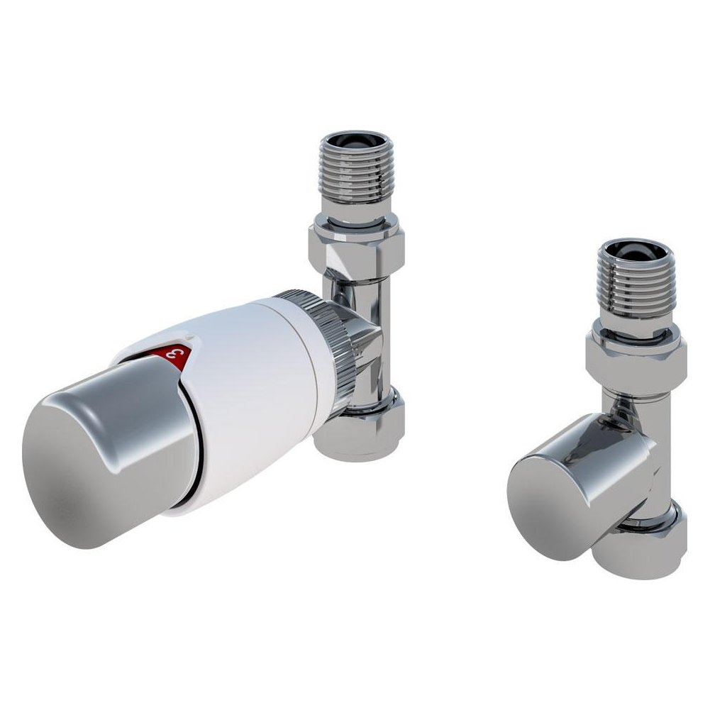15mm Straight Designer Thermostatic Radiator Valve with Lockshield