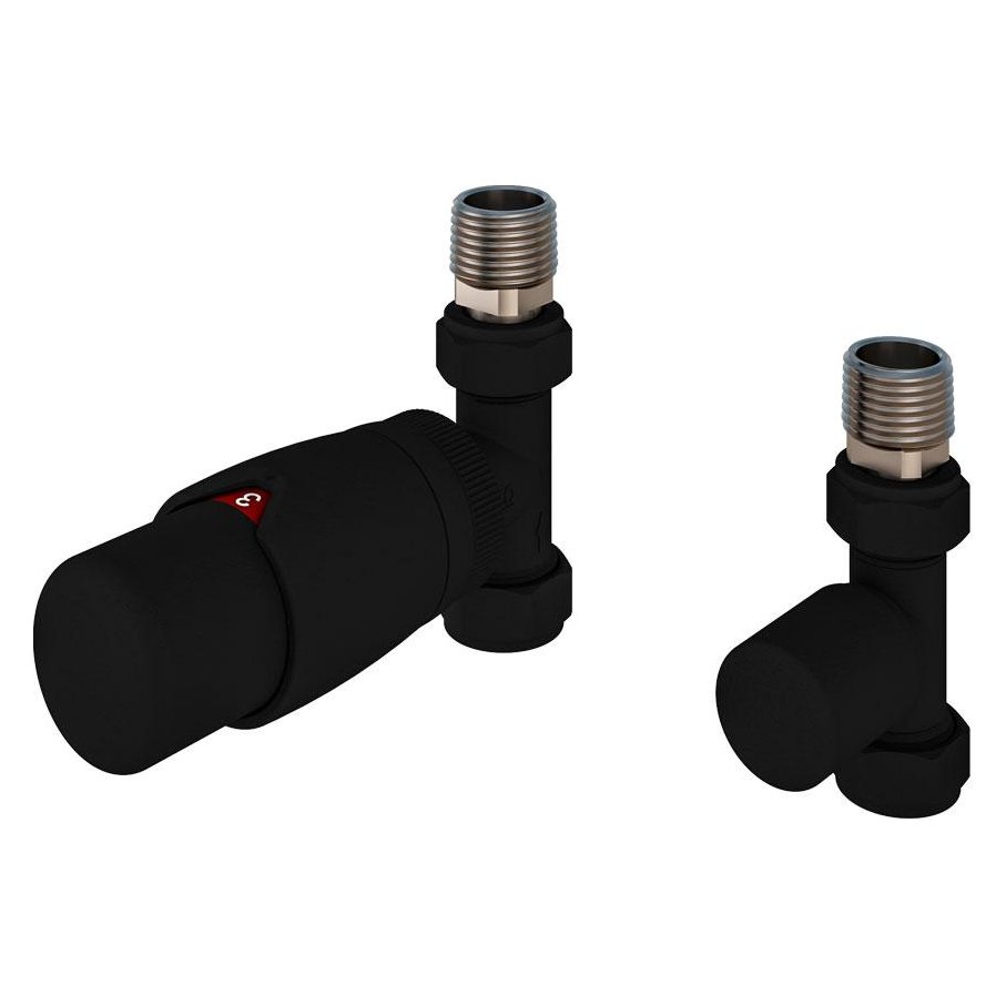 15mm Straight Designer Thermostatic Radiator Valve with Lockshield