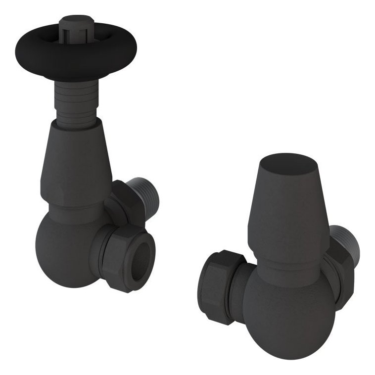 15mm Corner Traditional Thermostatic Radiator Valve with Lockshield