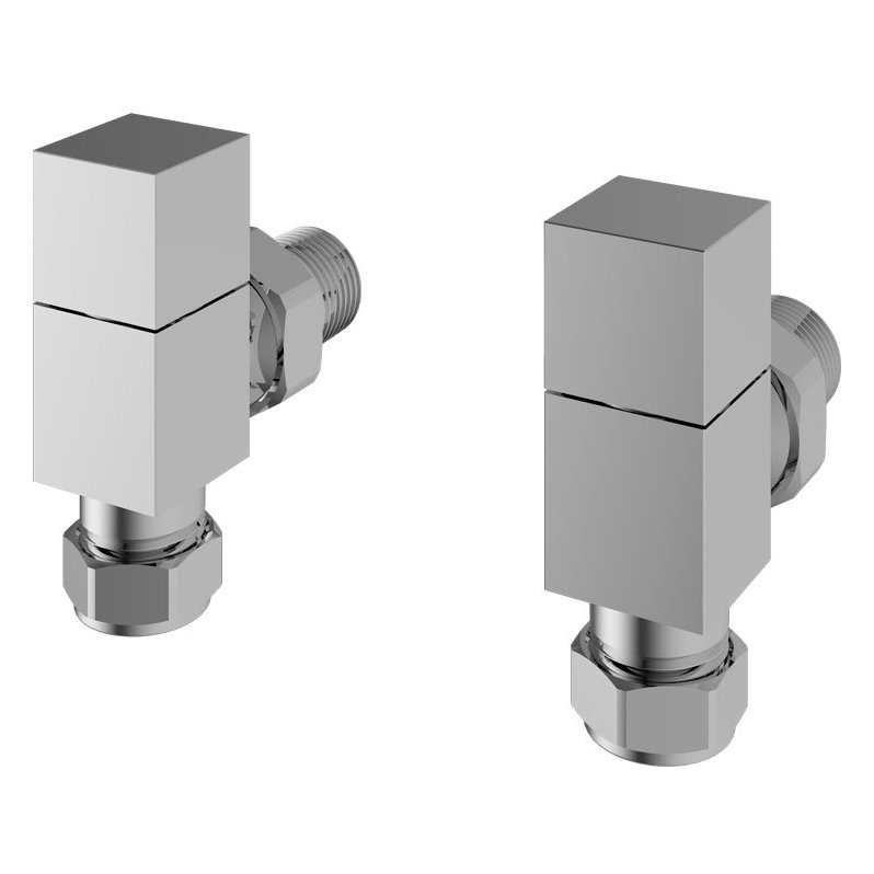 Angled Square Radiator Valve (Pair)