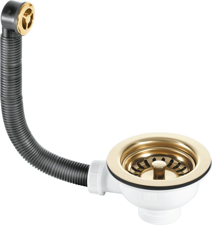 1½" Basket Strainer Waste & Overflow - Stemball Plug(Gold)