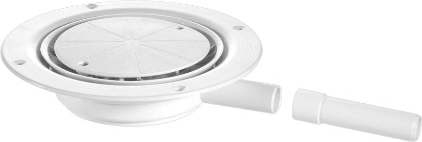 Untrapped Gully Wht Abs Cover 22mm Horizontal Outlet