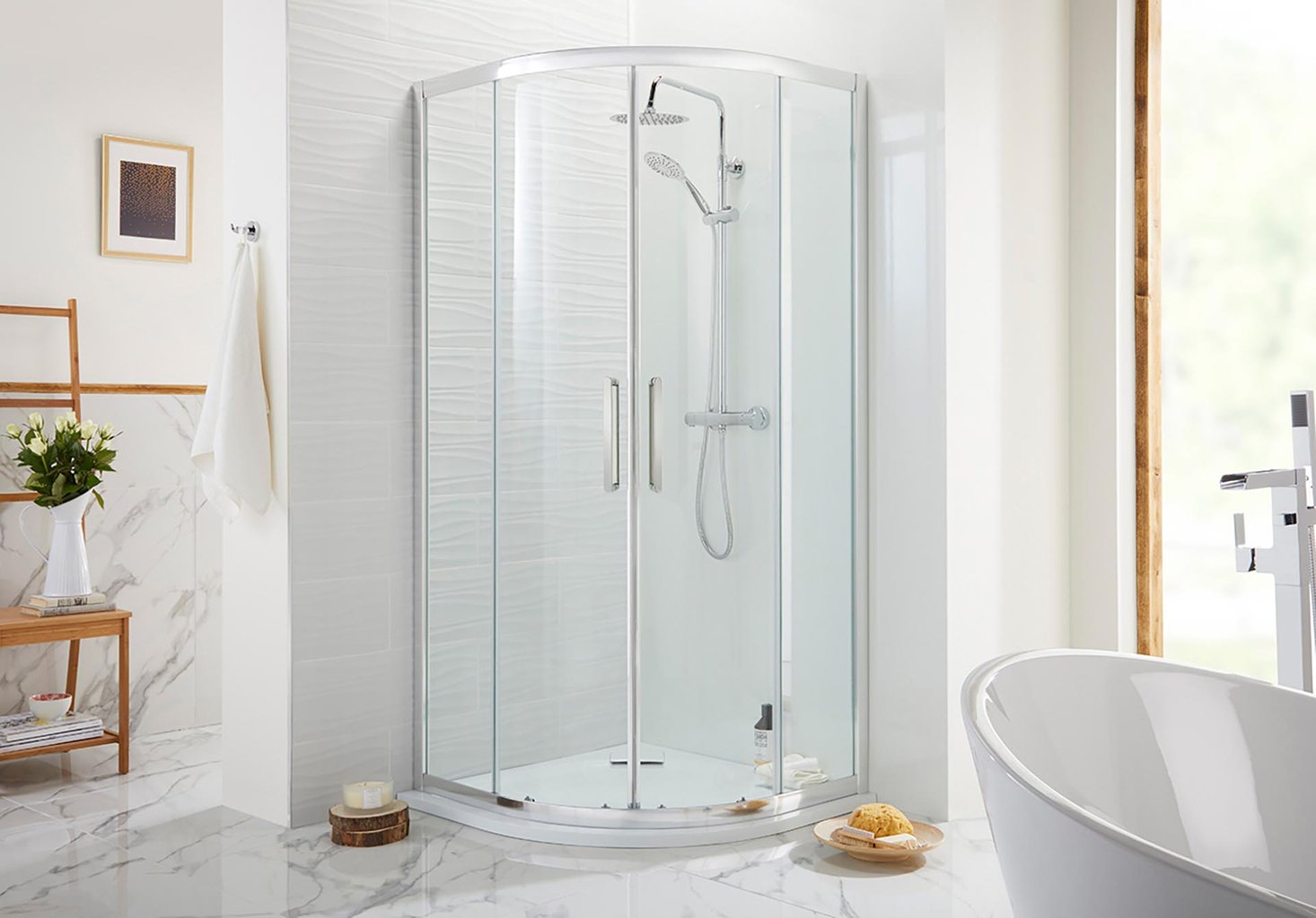 Cara 8mm 2-Door Quadrant Enclosure 1000mm