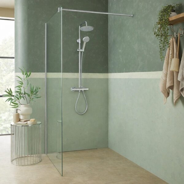Katrine 8mm Wetroom Screen with Profile Pack & Bracing Bar 1000mm