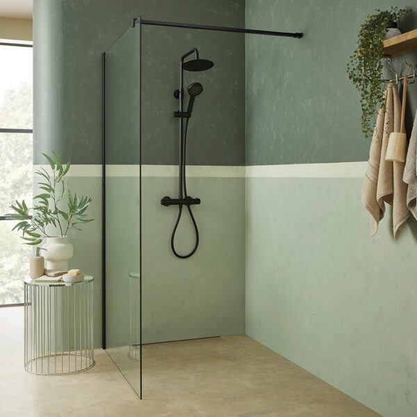 Katrine 8mm Wetroom Screen with Profile Pack & Bracing Bar 500mm