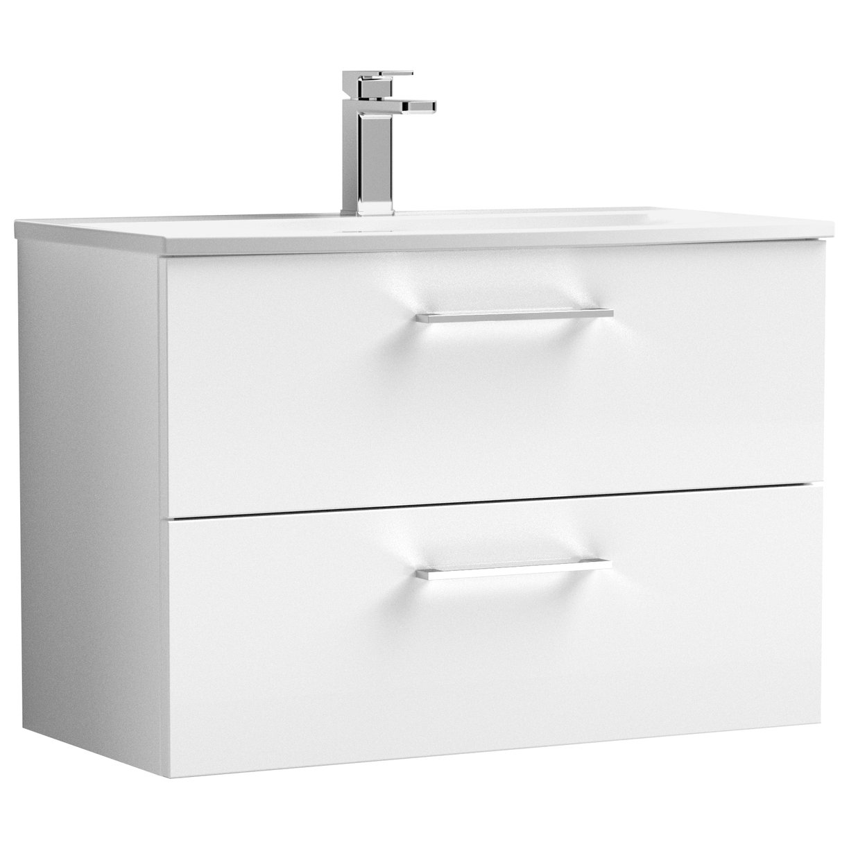Arno 800mm Wall Hung 2-Drawer Vanity Unit & Curved Ceramic Basin