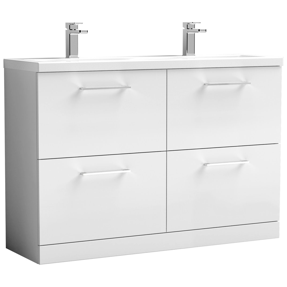 Arno 1200mm Floor Standing 4 Drawer Vanity Unit & Double Basin
