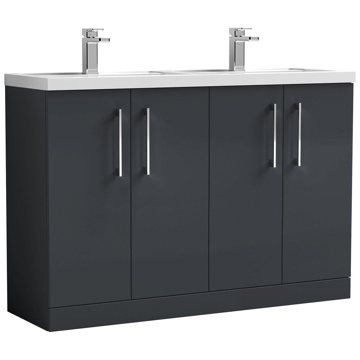 Arno 1200mm Floor Standing 4 Door Vanity Unit & Double Basin
