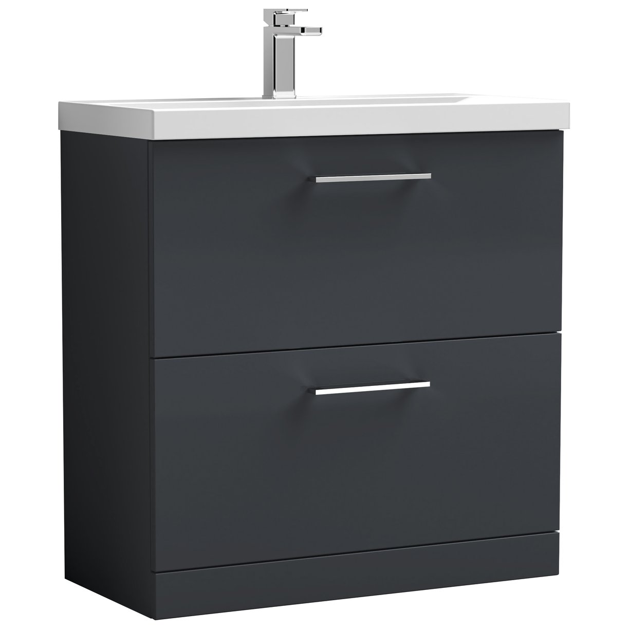 Arno 800mm Floor Standing 2-Drawer Vanity Unit & Thin-Edge Ceramic Basin