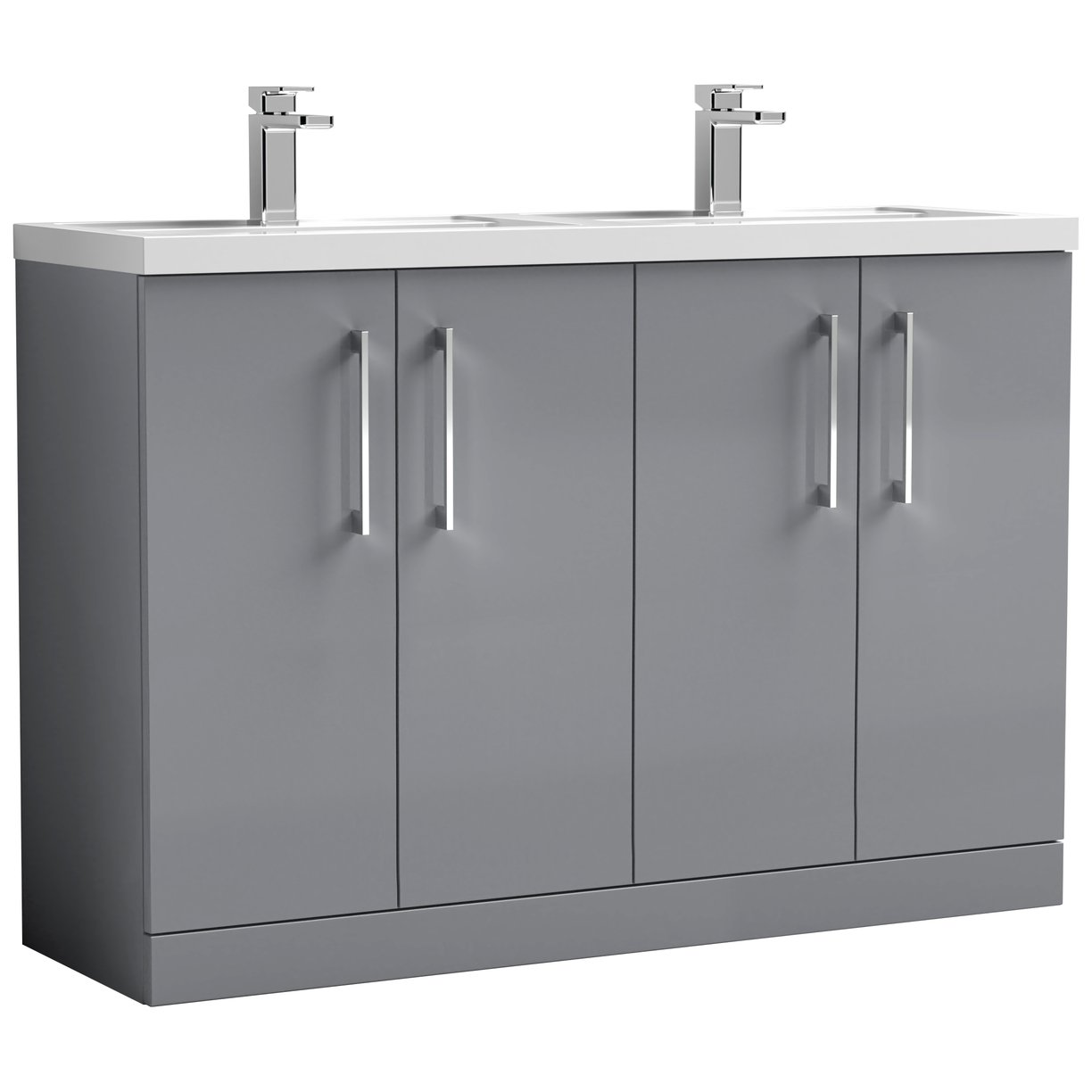 Arno 1200mm Floor Standing 4 Door Vanity Unit & Double Basin
