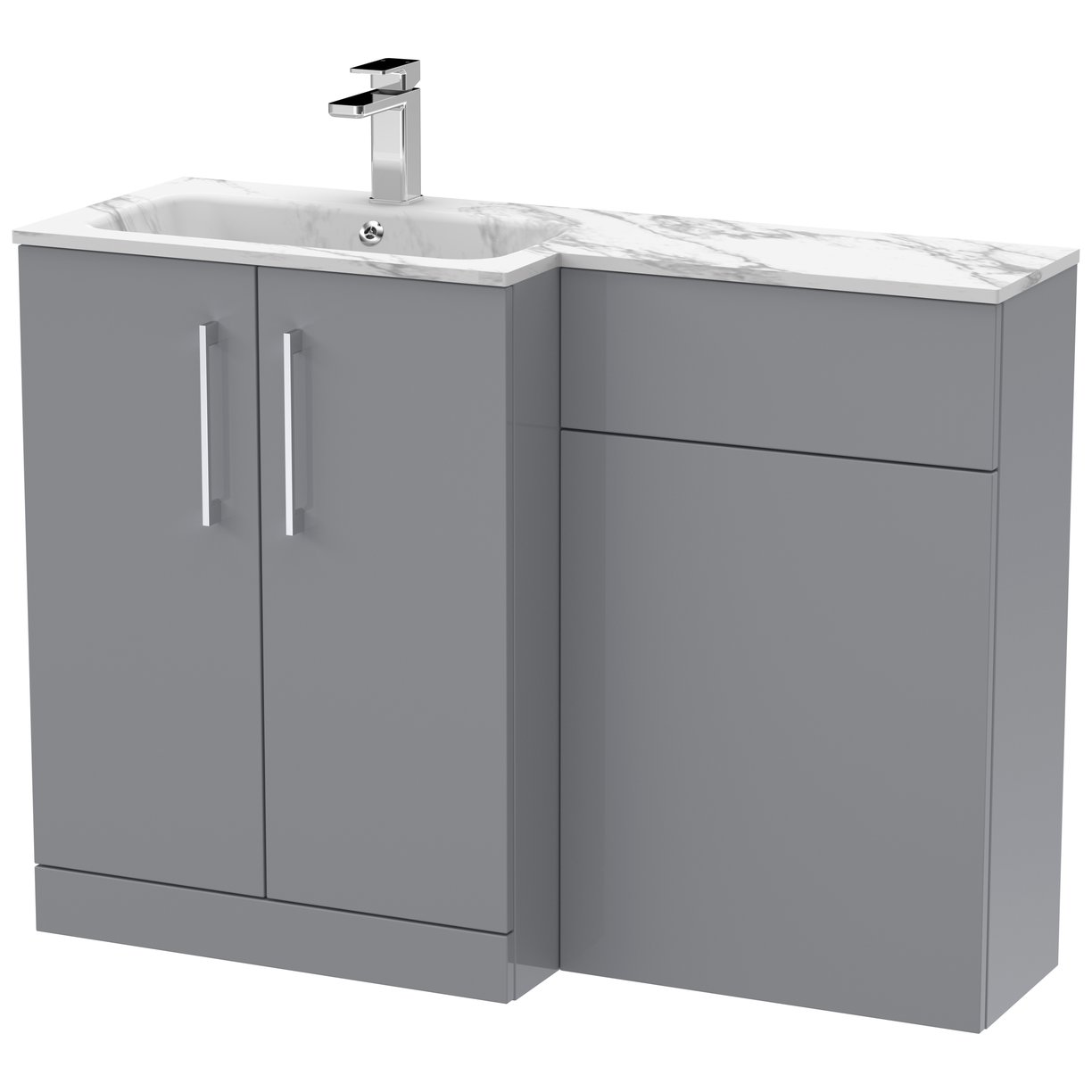 Arno 1100mm L-Shaped Combination Vanity Unit Left Hand