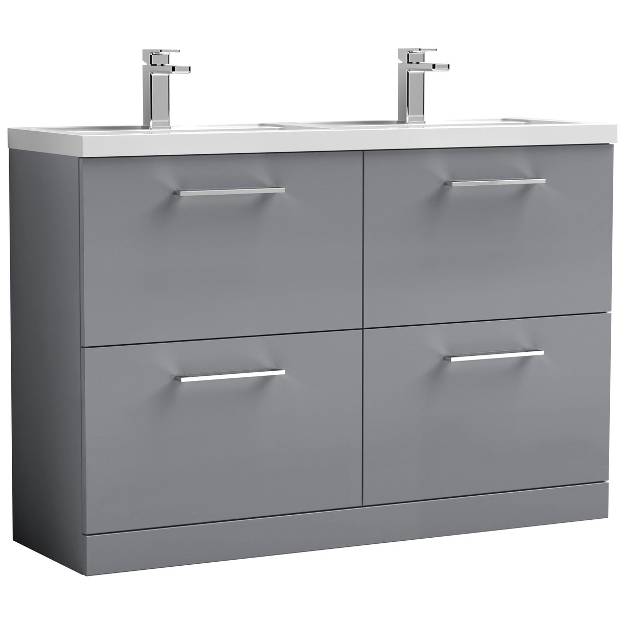 Arno 1200mm Floor Standing 4 Drawer Vanity Unit & Double Basin
