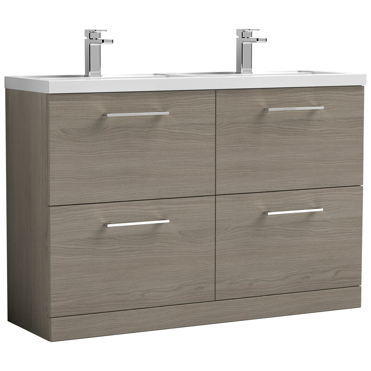 Arno 1200mm Floor Standing 4 Drawer Vanity Unit & Double Basin