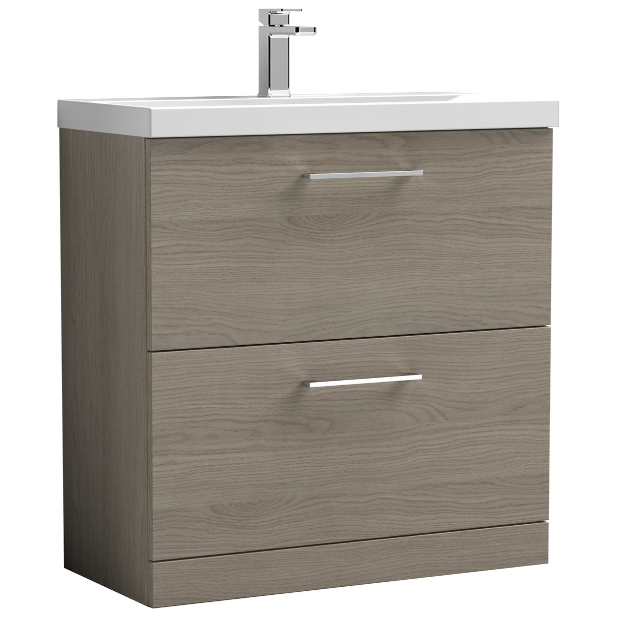 Arno 800mm Floor Standing 2-Drawer Vanity Unit & Thin-Edge Ceramic Basin