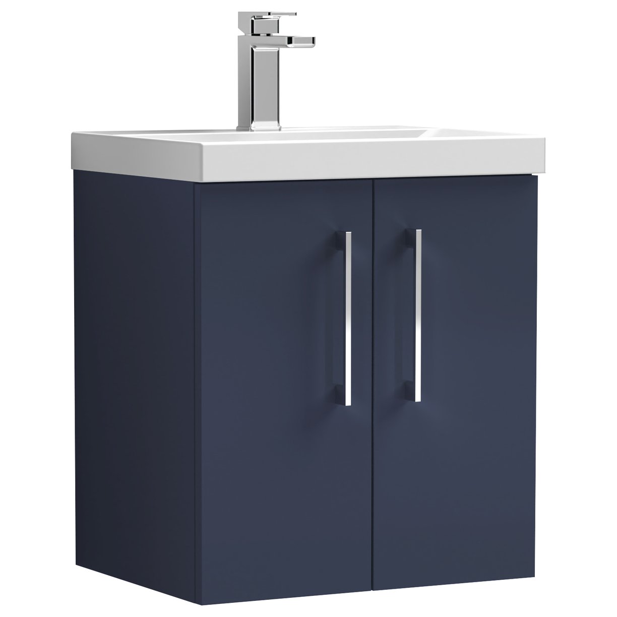 Arno 500mm Wall Hung 2-Door Vanity Unit & Thin-Edge Ceramic Basin