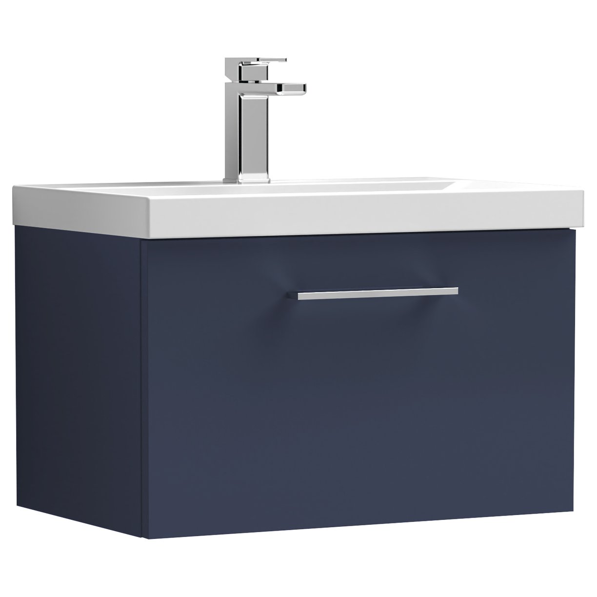 Arno 600mm Wall Hung 1-Drawer Vanity Unit & Mid-Edge Ceramic Basin