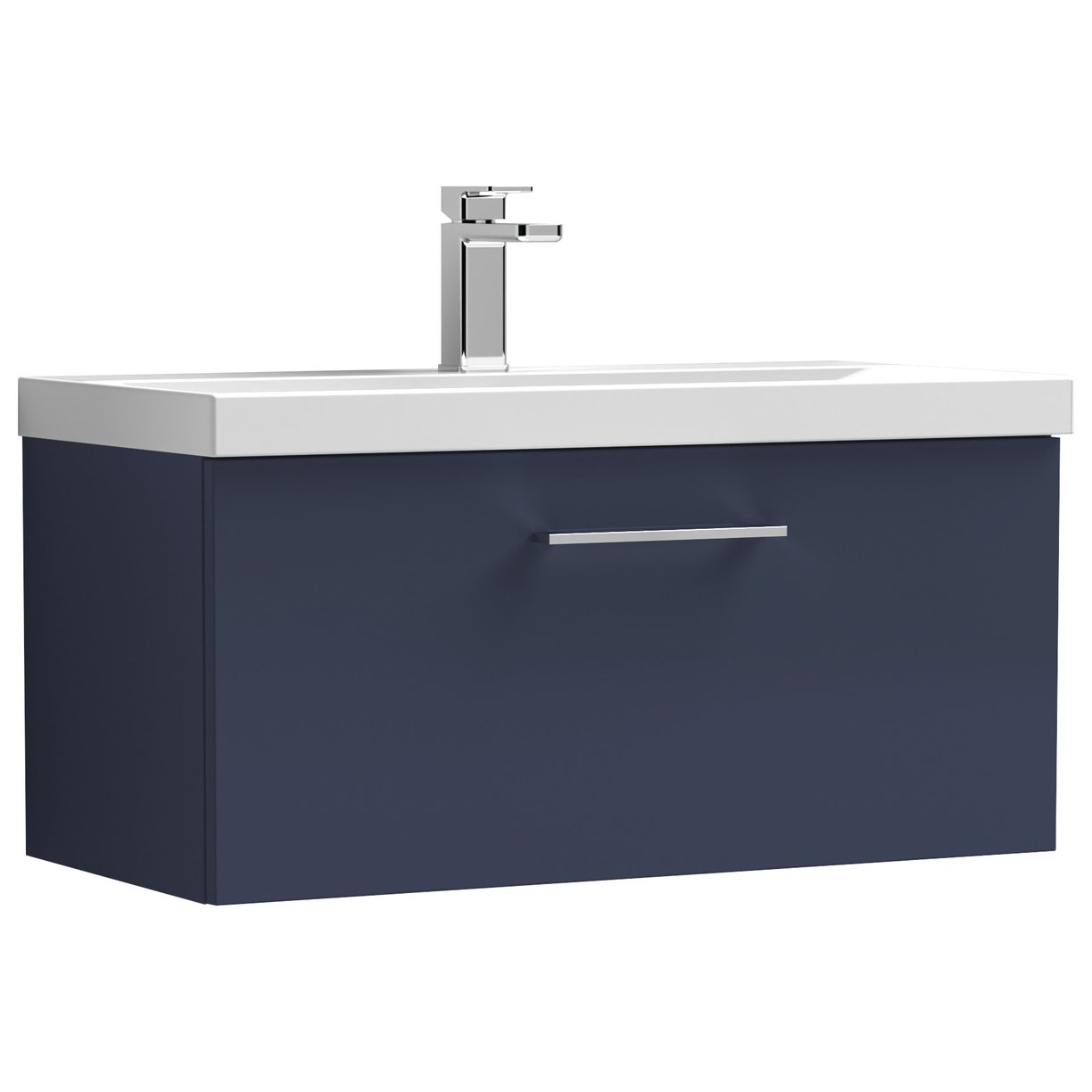 Arno 800mm Wall Hung 1-Drawer Vanity Unit & Thin-Edge Ceramic Basin