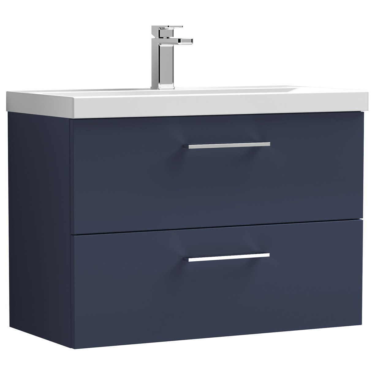 Arno 800mm Wall Hung 2-Drawer Vanity Unit & Mid-Edge Ceramic Basin
