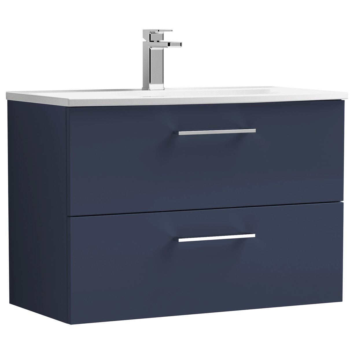 Arno 800mm Wall Hung 2-Drawer Vanity Unit & Curved Ceramic Basin