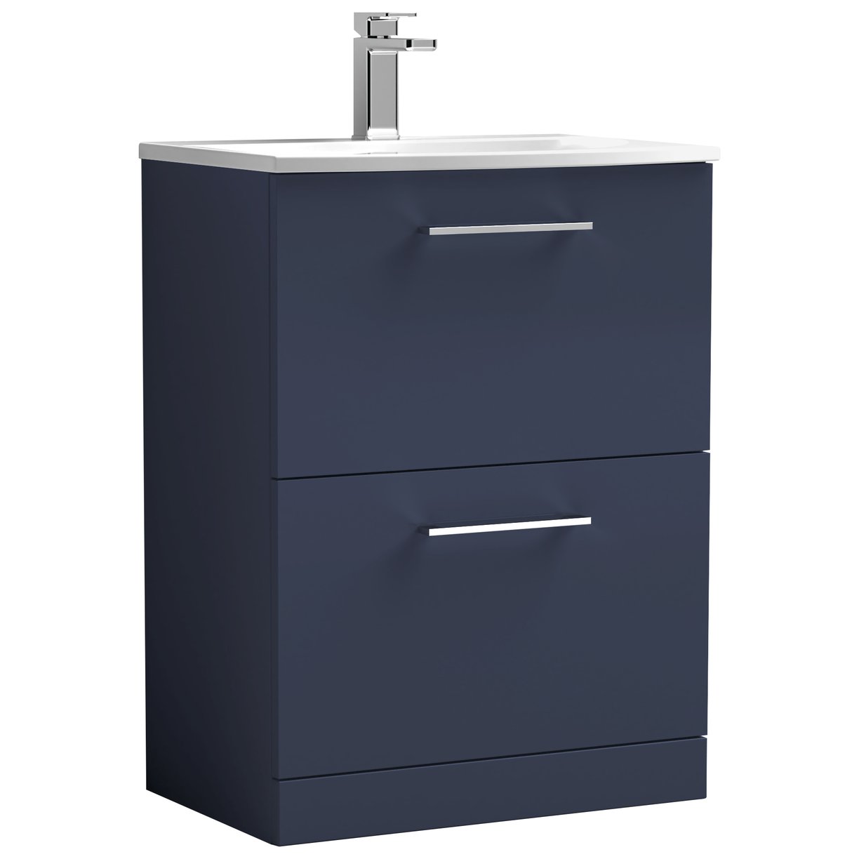 Arno 600mm Floor Standing 2-Drawer Vanity Unit & Curved Ceramic Basin