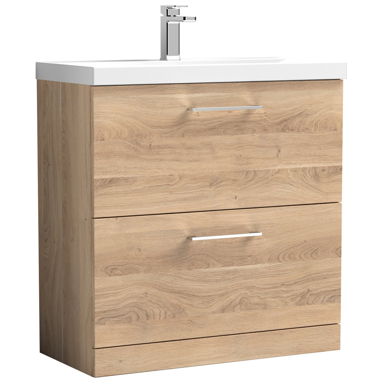 Arno 800mm Floor Standing 2-Drawer Vanity Unit & Thin-Edge Ceramic Basin