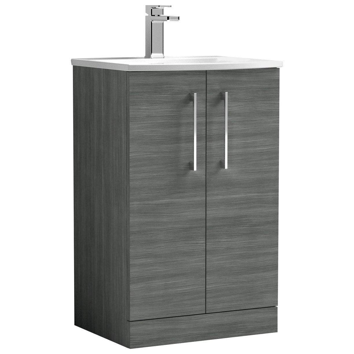 Arno 500mm Floor Standing 2-Door Vanity Unit & Curved Ceramic Basin