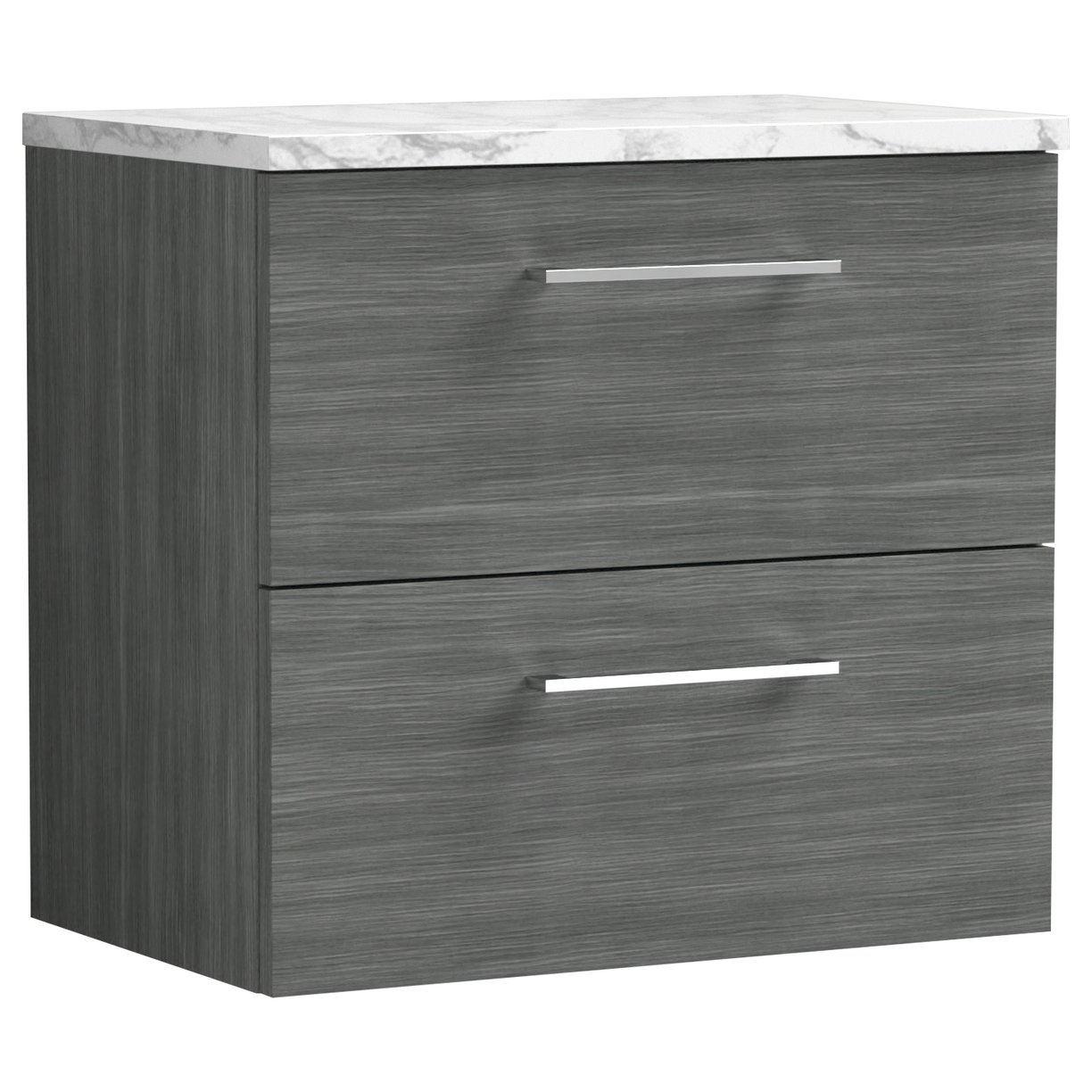 Arno 600mm Wall Hung 2-Drawer Vanity Unit & Laminate Worktop