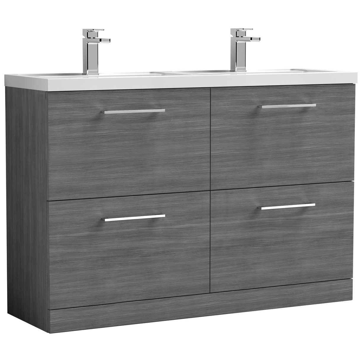 Arno 1200mm Floor Standing 4 Drawer Vanity Unit & Double Basin